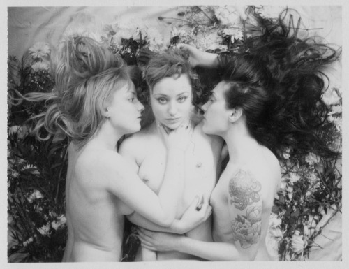 vextape:  fourchambers:  primavera // (after the three graces) black and white polaroids from the land camera as a prelude to the video to come featuring: blath / kiff / vex  missing these babies - missing the spring