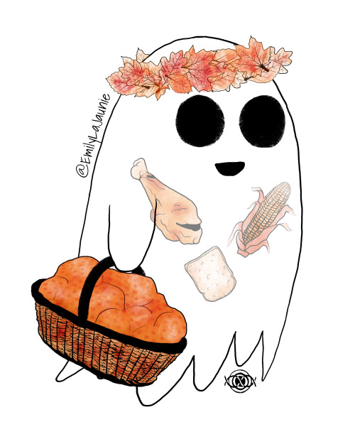 Drawtober 6: Harvest FestivalA ghost loves nothing more than unlimited food and gifts! Like my art? 