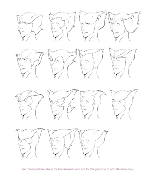 Galra ears variations Part 2 of ?Row 1: Kolivan, Prorok, Sendak, ZethridRow 2: Sal, Arena Galra 2, T