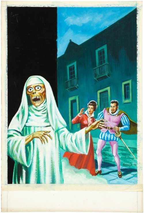 LA MONJA DEMENTE (The Demented Nun).Cover art by Araujas for Micro Leyendas, issue 175 (1970).