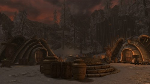 tastesoftamriel: Nobody to be seen on the streets of Raven Rock during an ash storm, except for the 