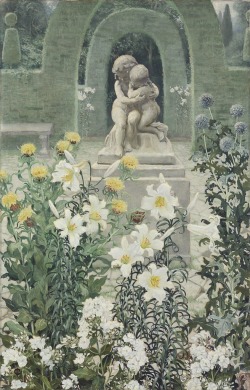 pintoras:  Isabel Codrington (British, 1874 - 1943): The lily garden (via Christie’s) 