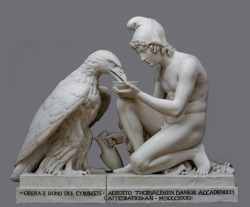 hadrian6:  Ganymede and the Eagle. 1817.  Bertel Thorvaldsen. Danish 1770-1844.         http://hadrian6.tumblr.com