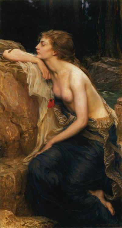 publicforeplay: A painting (Herbert James Draper,1909) of Lamia, the queen of Libya who became a dae