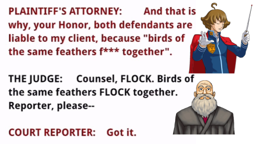 franzizka: some court transcripts, but make it ace attorney (og thread linked in the replies!)