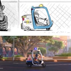 whittlewoodshop:  Here is another story sketch from Zootopia! I had so much fun working on this sequence.  #zootopia #disneyanimation #hopps #parkingduty 