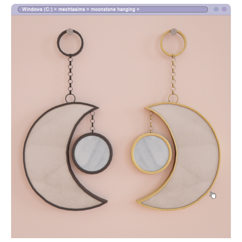 mechtasims:  Moonstone Hanging | 4 Swatches | 5.3K Polys | BGC  I hope you enjoy and as always, let 