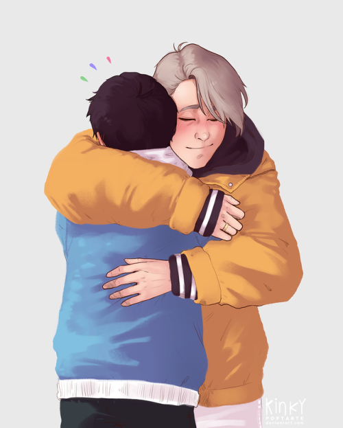 kiilea:  Vitya cuddles back ♡  made as a companion piece to where Yuuri is the hugging one.  it was 