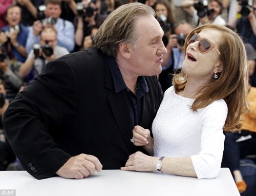 24hoursinthelifeofawoman:Gerard Depardieu and Isabelle Huppert during a photo call in 2015 for their