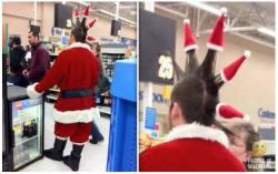 rockininyourcoffin:  This guy is the punkest Santa ever. 