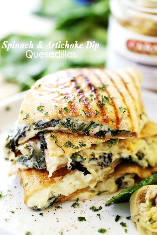 foodffs: SPINACH AND ARTICHOKE DIP QUESADILLAS Really nice recipes. Every hour. Show me what you coo