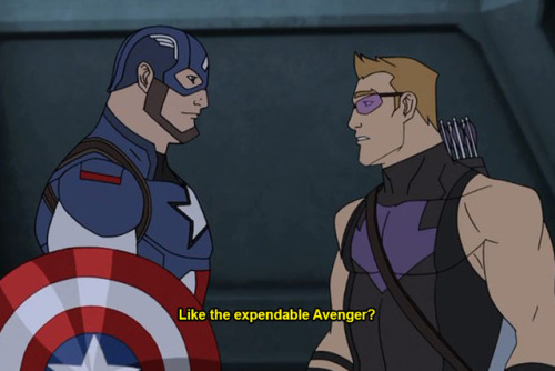 portraitoftheoddity: icoulddthisallday: chiizuburger: Steve reassuring Clint that his place in Aveng