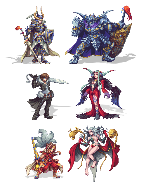 Older work, some Dissidia pixelart. I hope they give chances to appear to old characters!