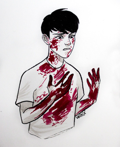 velnix:  inktober/goretober day11 hemophobia