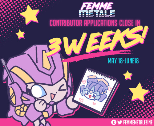 femmemetalezine: Contributor Applications for the Femme Metale Zine close in about 3 weeks, on June 