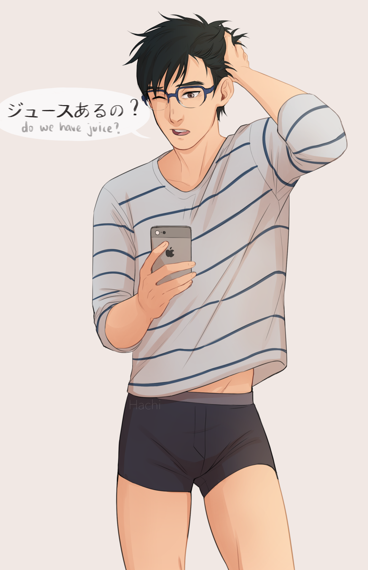 hachidraws:  It’s laundry day (aka, accidentally torture Victor cus that was the