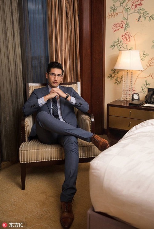 ablogthingy: hotdogcouch:  magnusbane-aleclightwood: Godfrey Gao at Love Is A Broadway Hit Press Conference   please   He’s all dressed up for our wedding ❤️ 