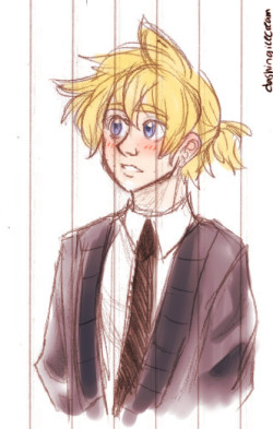 ahAH! i finally got my scanner working //weeps in victory so here is a len sketch (and i messed w/ colors on SAI)