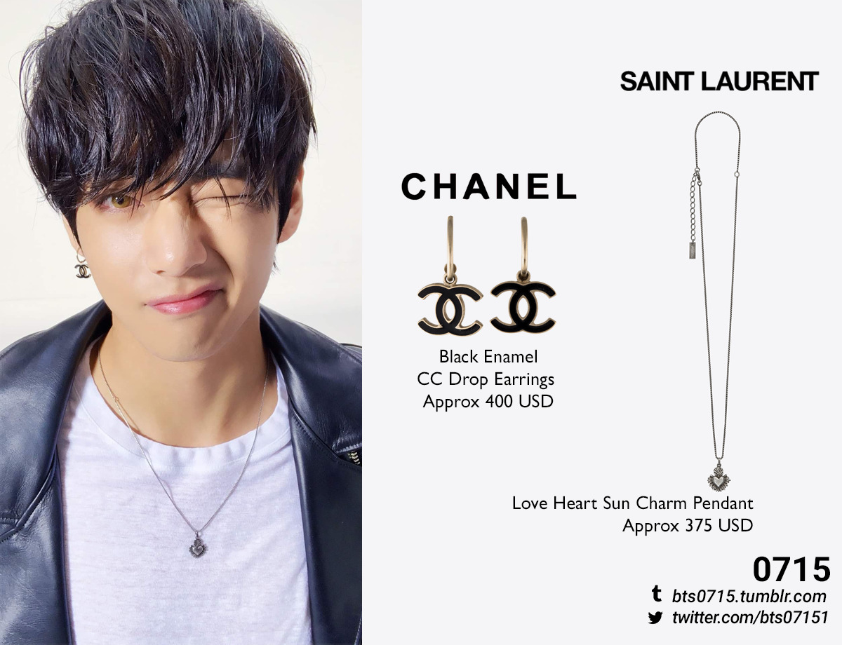 高品質】 美品 BTS V テテ着用 CHANEL Enamel CC necklace