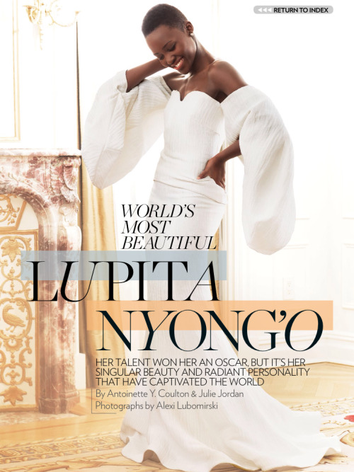 housewifeswag:  chelebelleslair:  People magazine has bestowed one of its highest honors on Lupita Nyong’o - “Most Beautiful person for 2014.” This year’s most beautiful cover issue is the 25th annual for People magazine. The first honor went