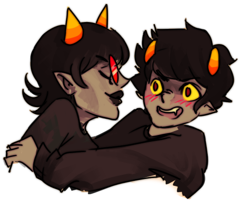 hangingscalemates asked you: Could you please try some Terezi/Karkat with Terezi trying to kiss kark