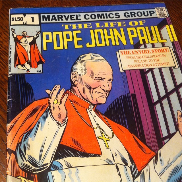 scholar-of-imagination:
“patron-saint-of-smart-asses:
“adameham:
“When does Pope John Paul II Join the Avengers?
”
pryinglittlepandora !!!
”
Was there a time when he wasn’t part of the Avengers?
”