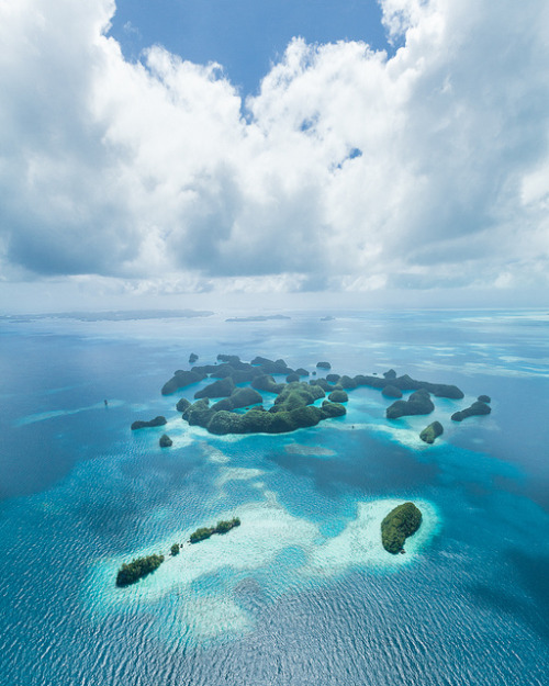 Aerial view of paradise, Palau Islands, Micronesia (by ippei + janine).