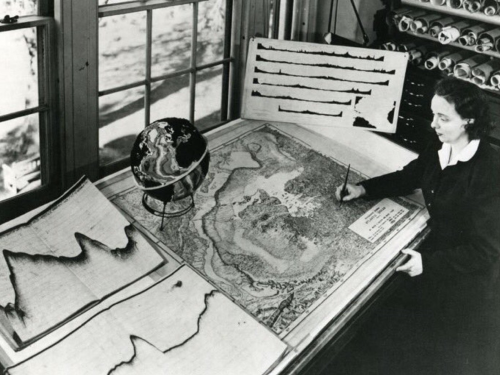 The geologist and oceanographic cartographer Marie Tharp built (in partnership with Bruce Heezen) th