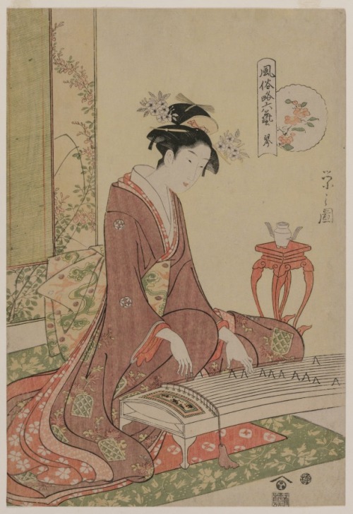 cma-japanese-art: Koto from the series The Six Arts in Fashionable Guise, Chōbunsai Eishi, c. 1793-9