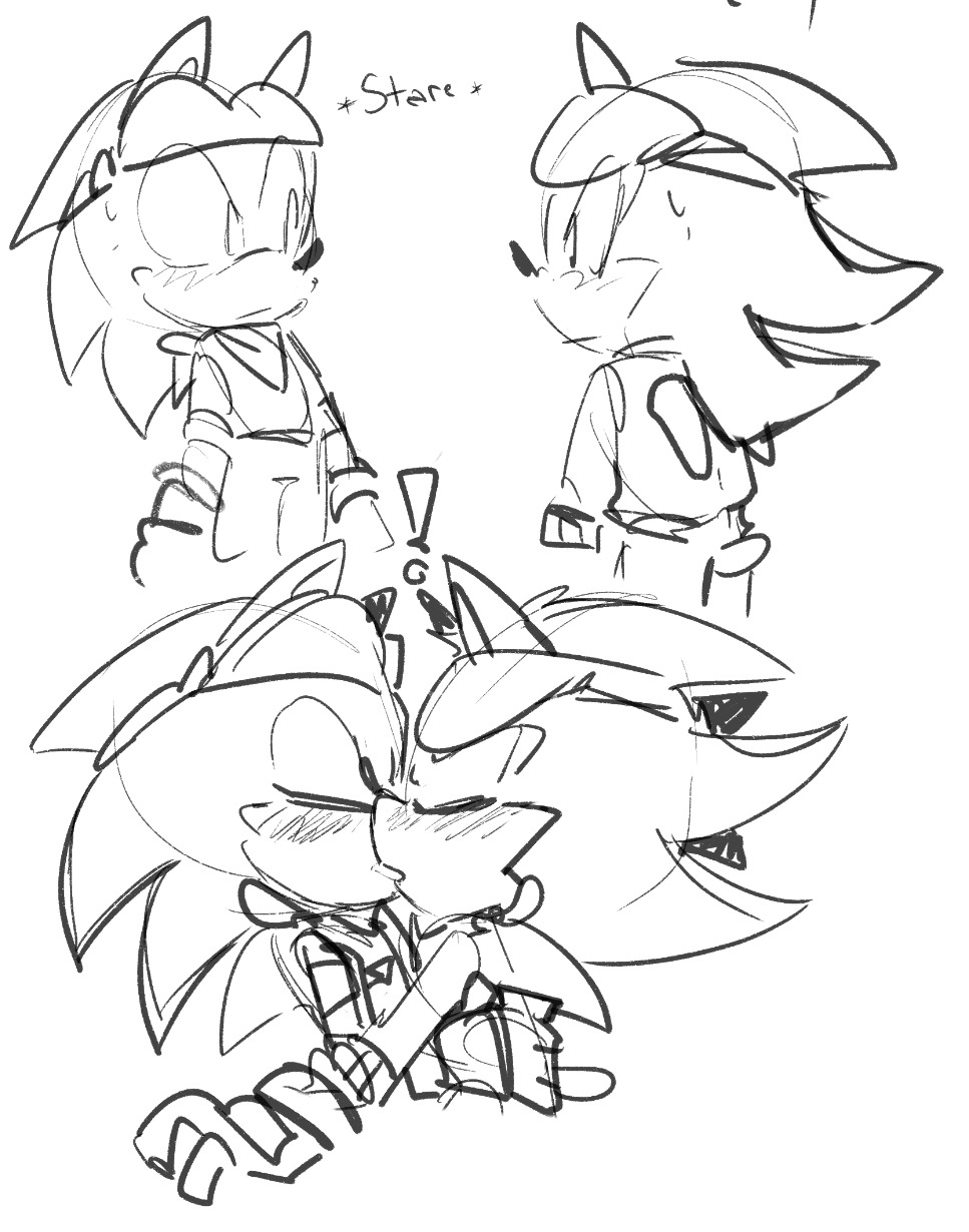 Shadow the Hedgehog lineart and sketch! Which do you like better