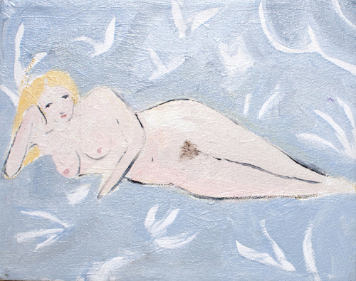 clairemilbrath: Nude, oil on canvas, 10x8 inches