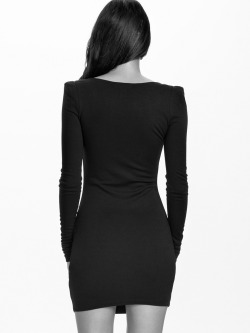 noirettediary:Black Long Sleeve Dress