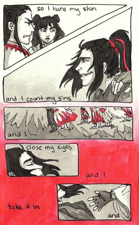 Part one (two, three) of my three-part wei wuxian-centric comic, set to imagine dragons’ “bleeding o