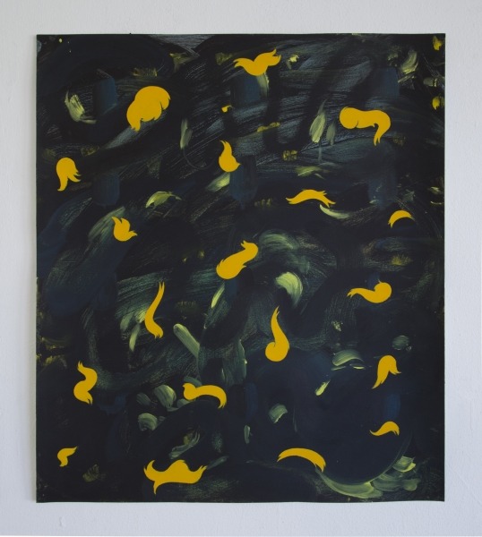 nadmaher:  Dana LokTrimmings: | oil and acrylic on paper | 15&quot; x 18&quot;