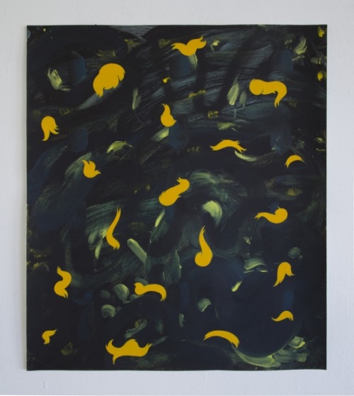 nadmaher:  Dana LokTrimmings: | oil and acrylic on paper | 15" x 18" | 2015 