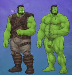 arosorcidae:  Hello Tumblr. Meet Brex! As you can see, he’s an orc, and he’s also my new primary character. (I’ve never really cared for the word fursona and it seems hard to apply here given he’s more hairy than furry.)  Brex may not look it