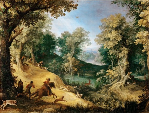 The Stag Hunt, attr. to Paul Bril, between 1590 and 1595
