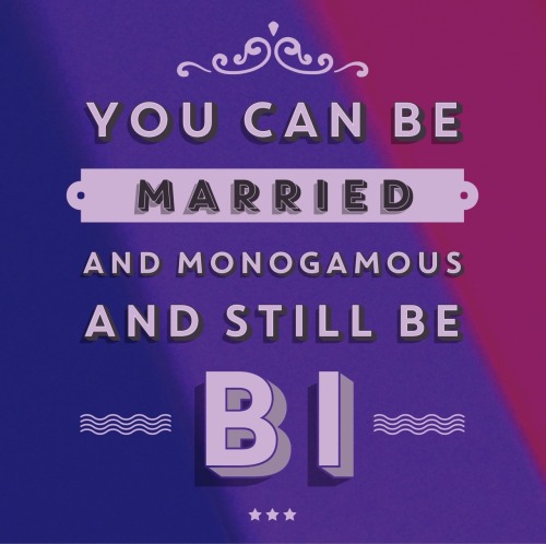 sorrynotsorrybi: “You can be married and monogamous and still be bi.” <image is of diagonal blue,