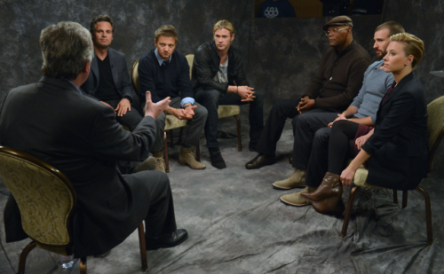 Mark and the cast of The Avengers in a group interview aired on Nightline on the ABC. April 18, 2012