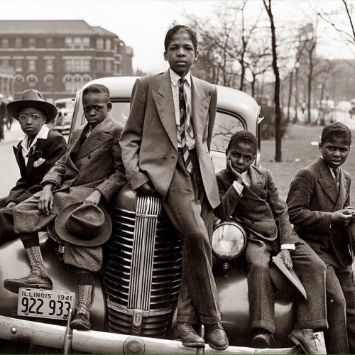 Vintage fly boys on Easter morning, Southside Chicago by Russell Lee  #Chicago #BlackBoyFly #BlackMe