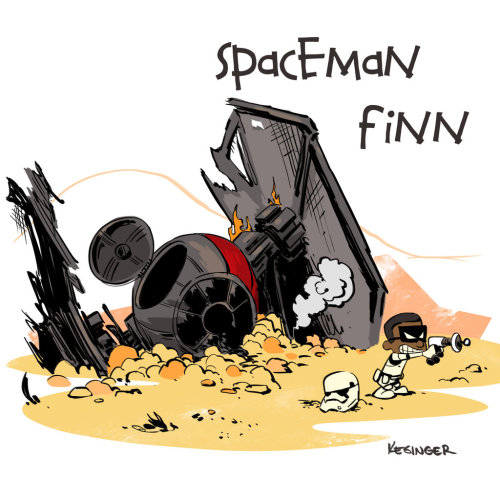 leda74:Spaceman Finn & Rey and BB-8 by BrianKesinger