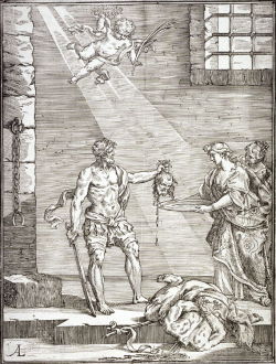 maertyrer:  AnonymousThe Executioner handing Salome the Head of John the Baptistwoodcut