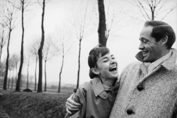 Sunlightcomesfromwithin:   Audrey Hepburn And Husband Mel Ferrer Stop To Take Pictures