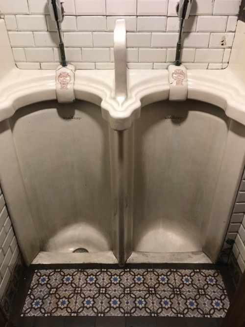 Old urinals at a gay pub in Brussels near the Grand Place