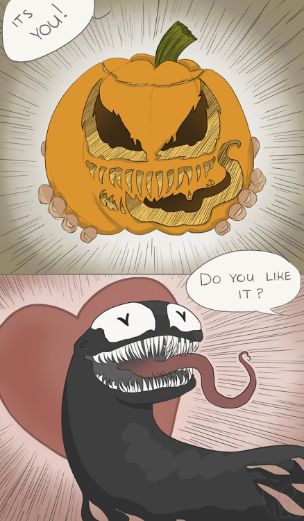 miles-east: tbh i think venom would love halloween♥ inspired by this pumpkin;; x ((tumblr hates ar