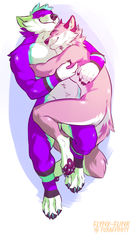 pinkthegamingwolf:  A present I got for my boyfriend’s birthday! Cuddles - by   Flynx-Flink   