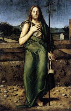 lyghtmylife:  SANTACROCE, Girolamo da Italian painter, Venetian school (b. 1480/85, Santa Croce, d. ca. 1556, Venezia) St John the Baptist1500sOil on panel, 69 x 46 cmSzépmûvészeti Múzeum, Budapest 