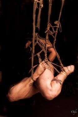 godfathers-lollipop:  Over these several months I’ve been working on shibari and self suspension. Here is a self suspension with some additions by my friend SirOdys. 