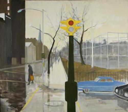 huariqueje:Stop light    -    Jane WilsonAmerican, 1924–2015oil on canvas,  54 x 51.31 in. (137.2 x 