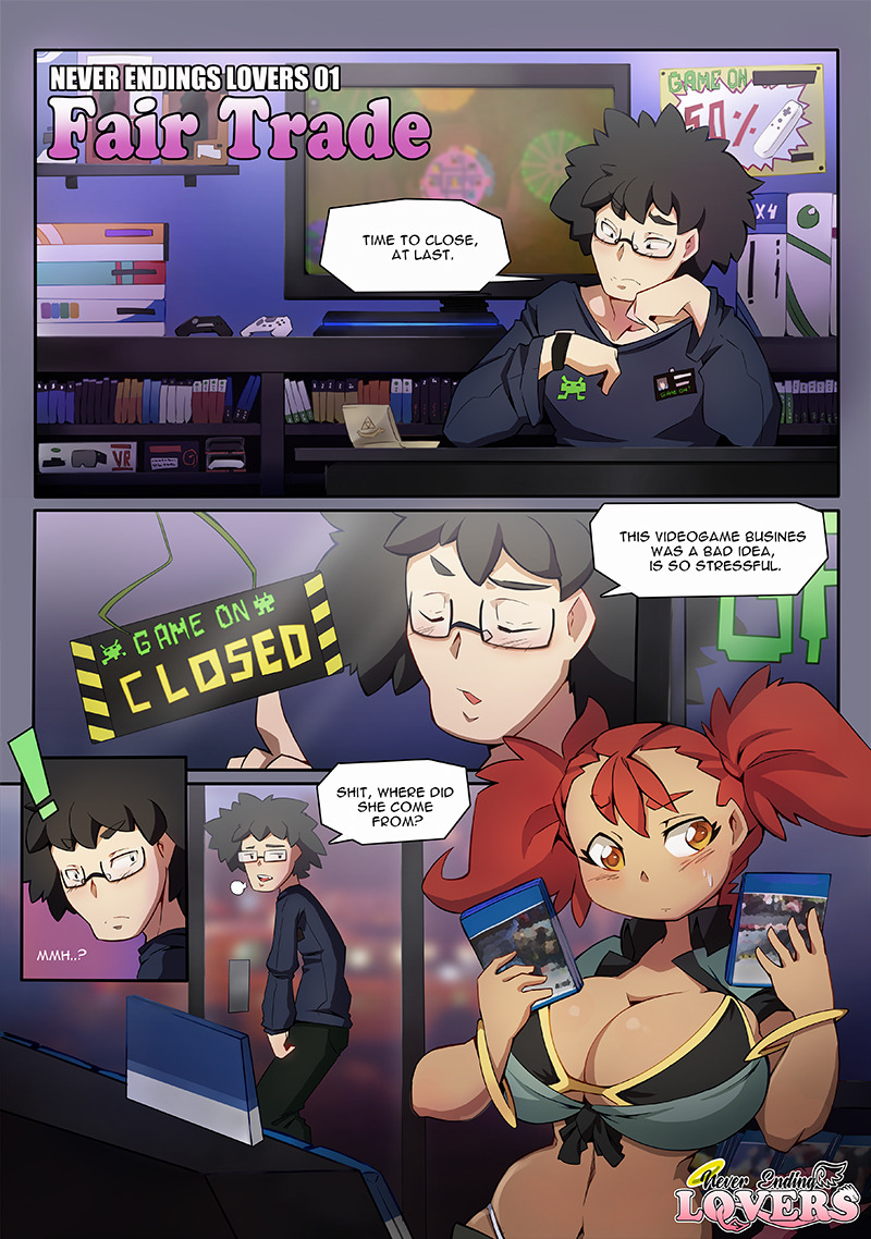 dragoontequila:Never ending Lovers 01 - “Fair Trade” page 01.Support this proyect